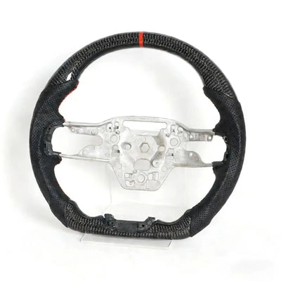Genuine Real Carbon Fiber Racing Steering Wheel Direct Replacement Fit for Ford Mustang 2024 S650 2.3T EcoBoost / 5.0 GT V8, Custom Sport Interior Modification Upgrade Accessories