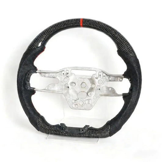 Genuine Real Carbon Fiber Racing Steering Wheel Direct Replacement Fit for Ford Mustang 2024 S650 2.3T EcoBoost / 5.0 GT V8, Custom Sport Interior Modification Upgrade Accessories