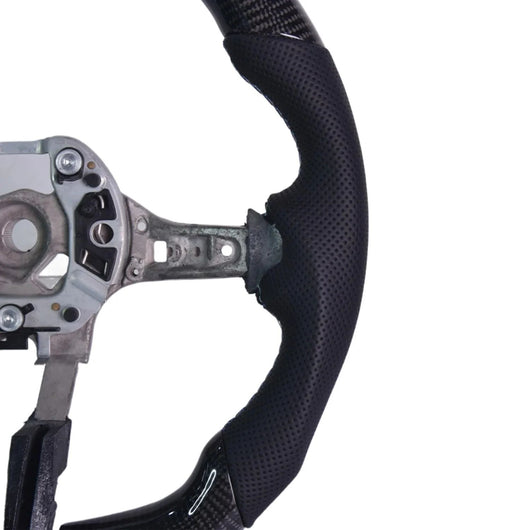 Real Carbon Fiber Racing Steering Wheel with Breathable Perforated Cowhide, Direct Fit Replacement Steering Wheel Suitable for BMW F30 M Sport Series, Car Interior Sport Modified Upgrade Accessories