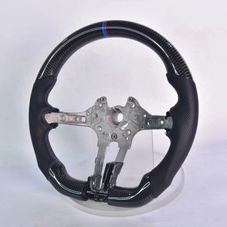 Perforated Leather Carbon Fiber Steering Wheel Fit For BMW F10 Direct Bolt On Replacement Racing Steering Wheel Car Interior Upgrade Modified Accessories