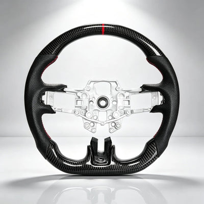 Racing Sport Steering Wheel, Custom Carbon Fiber Leather Interior Replacement Mod Parts For Ford Mustang 2015-2017