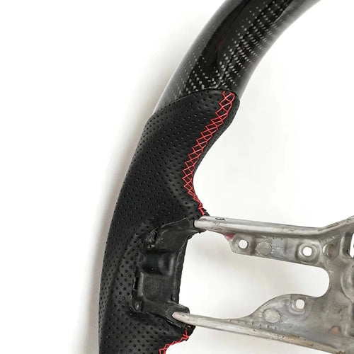 Genuine Real Carbon Fiber Racing Steering Wheel Direct Replacement Fit for Ford Mustang 2024 S650 2.3T EcoBoost / 5.0 GT V8, Custom Sport Interior Modification Upgrade Accessories