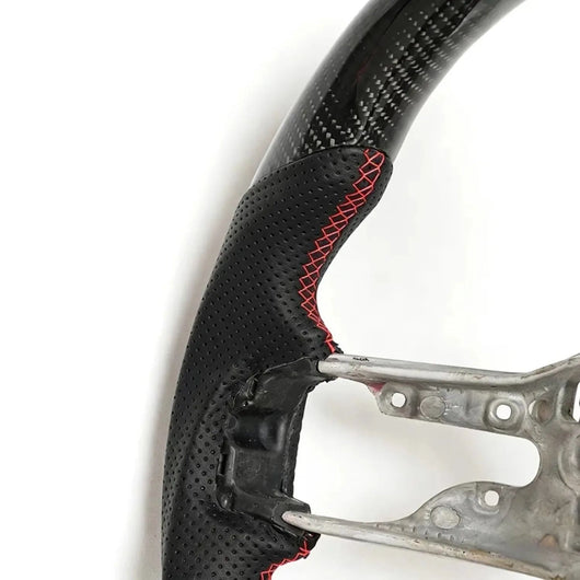 Genuine Real Carbon Fiber Racing Steering Wheel Direct Replacement Fit for Ford Mustang 2024 S650 2.3T EcoBoost / 5.0 GT V8, Custom Sport Interior Modification Upgrade Accessories