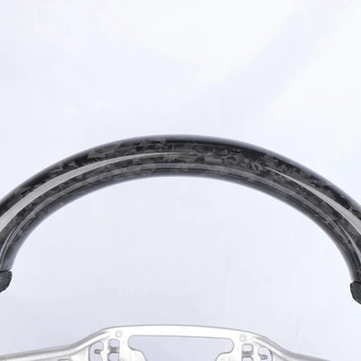 Flat Bottom Sport Replacement Steering Wheel, Track Racing Black Forged Carbon Fiber Car Modified Upgrade Parts For Ford Mustang 2024-2026 S650 GT Dark Horse EcoBoost