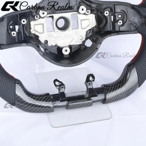 Sport Racing Real Carbon Fiber Perforated Leather Steering Wheel Fit For Mercedes AMG GT C63 S63 G63 CLA45 W205 W213 2019+ Custom Auto Interior Upgrade Accessories