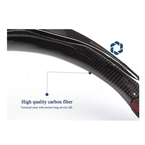 Fit For BMW G30 G14 G15 G16 G01 G02 G05 G06 G07 Sport Racing Flat‑Bottom Real Carbon Fiber Steering Wheel Car Interior Upgrade Mod Parts