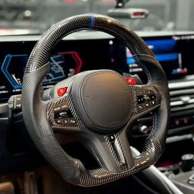 Carbon Fiber Steering Wheel With Heating Function Fit For BMW G38 Perforated Leather Sport Steering Wheel Car Interior Modification Accessories