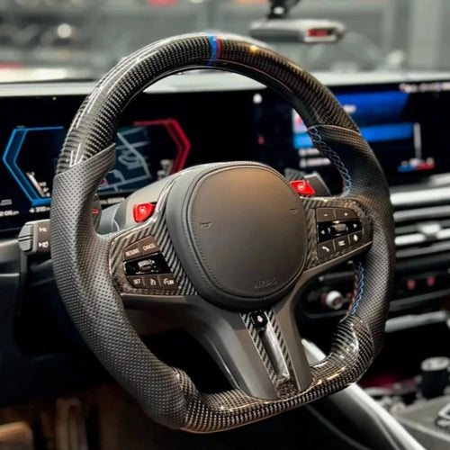 Carbon Fiber Steering Wheel With Heating Function Fit For BMW G38 Perforated Leather Sport Steering Wheel Car Interior Modification Accessories