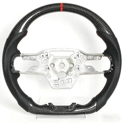 Genuine Real Carbon Fiber Racing Steering Wheel Direct Replacement Fit for Ford Mustang 2024 S650 2.3T EcoBoost / 5.0 GT V8, Custom Sport Interior Modification Upgrade Accessories
