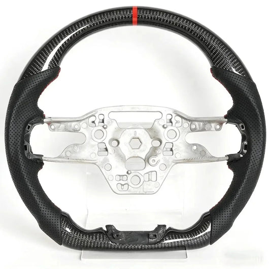 Genuine Real Carbon Fiber Racing Steering Wheel Direct Replacement Fit for Ford Mustang 2024 S650 2.3T EcoBoost / 5.0 GT V8, Custom Sport Interior Modification Upgrade Accessories