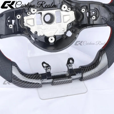 Real Carbon Fiber Perforated Leather Steering Wheel Fit For Mercedes AMG GT C63 S63 G63 CLA45 W205 W213 2019+ Sport Racing Direct Replacement Car Interior Mod Parts