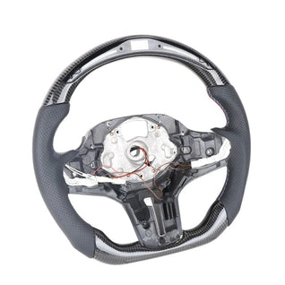 LED Carbon Fiber Racing Steering Wheel For BMW 5-8 Series X1 X3 X4 X5 2008-2023 Custom Modified Direct Replacement Auto Steering Wheel Accessories