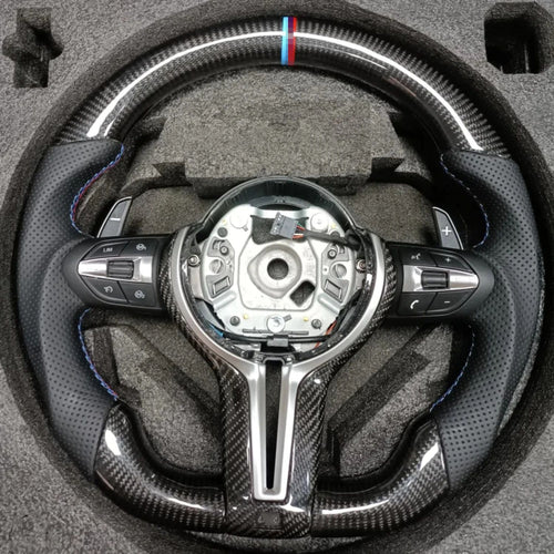 Hydro-Dip Carbon Fiber Steering Wheel Custom Sport Steering Wheel Fit For BMW F10 Car Interior Upgrade Accessories
