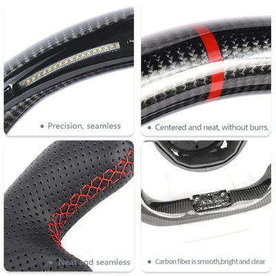 Flat Bottom Racing Sport Steering Wheel, Carbon Fiber AMG Design Custom Interior Upgrade Accessories For Mercedes-Benz W205 W213 X253 C117 X156 W176