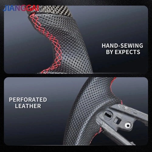 Sport Steering Wheel with Perforated Leather & Carbon Fiber, Custom Modified Car Interior Upgrade Parts For Audi B9 A3 A4 A5 S3 S4 S5 RS3 2017-2026