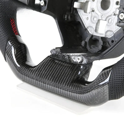 Real Carbon Fiber Perforated Leather Custom Racing Steering Wheel Fit For Chevrolet Corvette CML Direct Replacement Auto Mod Parts