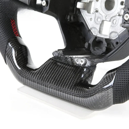 Real Carbon Fiber Perforated Leather Custom Racing Steering Wheel Fit For Chevrolet Corvette CML Direct Replacement Auto Mod Parts