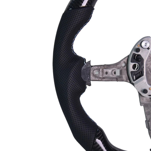 Real Carbon Fiber Racing Steering Wheel with Breathable Perforated Cowhide, Direct Fit Replacement Steering Wheel Suitable for BMW F30 M Sport Series, Car Interior Sport Modified Upgrade Accessories