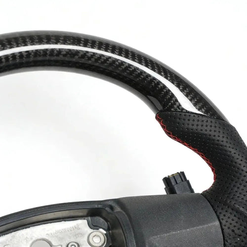 Genuine Real Carbon Fiber Racing Steering Wheel Direct Replacement Fit for Ford Mustang 2024 S650 2.3T EcoBoost / 5.0 GT V8, Custom Sport Interior Modification Upgrade Accessories