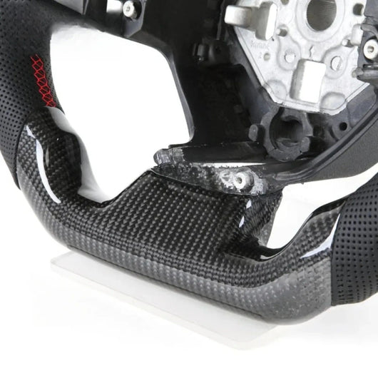 Customized Racing Carbon Fiber Perforated Leather Steering Wheel Fit For Chevrolet Corvette C7 Z06 ZR1 2016-2024 Direct Replacement Auto Mod Parts