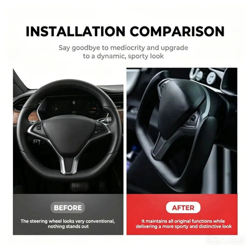 Genuine Full Leather Heated Yoke Steering Wheel Direct Replacement Custom Racing Style Interior Upgrade Accessories Fit for Tesla 2012-2020 Model S Model X