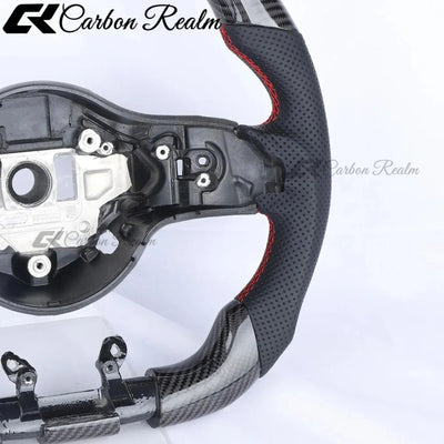Sport Racing Real Carbon Fiber Perforated Leather Steering Wheel Fit For Mercedes AMG GT C63 S63 G63 CLA45 W205 W213 2019+ Custom Auto Interior Upgrade Accessories