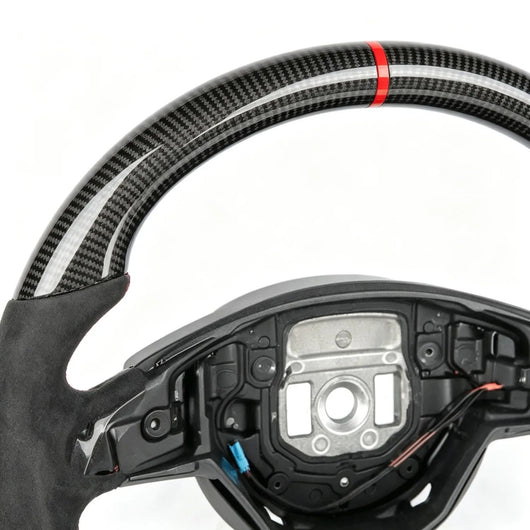 Carbon Fiber Flat Bottom AMG Sport Steering Wheel with Racing Vibration, Modified Interior Upgrade Accessories For Mercedes-Benz W205 W213 X253 W176 C117 X156