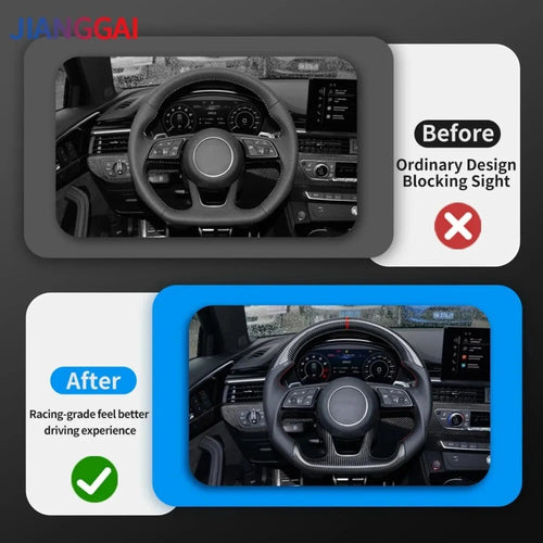 Sport Steering Wheel with Perforated Leather & Carbon Fiber, Custom Modified Car Interior Upgrade Parts For Audi B9 A3 A4 A5 S3 S4 S5 RS3 2017-2026