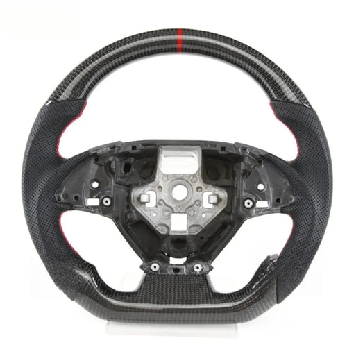 Real Carbon Fiber Perforated Leather Custom Racing Steering Wheel Fit For Chevrolet Corvette CML Direct Replacement Auto Mod Parts