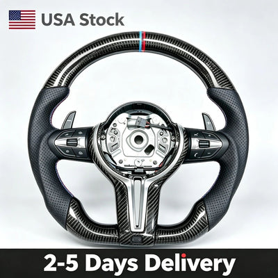 Hydro-Dip Carbon Fiber Steering Wheel Custom Sport Steering Wheel Fit For BMW F10 Car Interior Upgrade Accessories