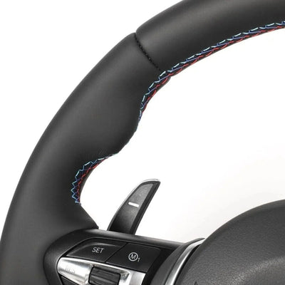Real Nappa Leather M Sport Steering Wheel Plug & Play Fit For BMW F10 F01 F02 F06 F07 F18 F11 F12M F13M F90 5 6 7 Series M5 M6 535i 550i Car Interior Modification Accessories
