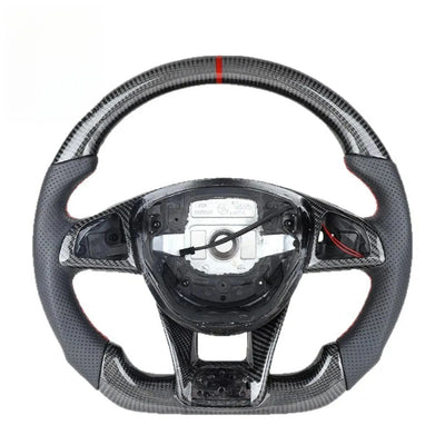 Racing Style Carbon Fiber Modified Steering Wheel, Car Interior Upgrade Replacement Accessories For Mercedes-Benz AMG C43 C63 E63 A45 2015-2018