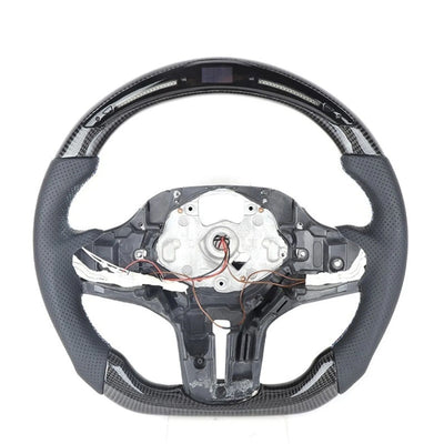 LED Carbon Fiber Racing Steering Wheel For BMW 5-8 Series X1 X3 X4 X5 2008-2023 Custom Modified Direct Replacement Auto Steering Wheel Accessories