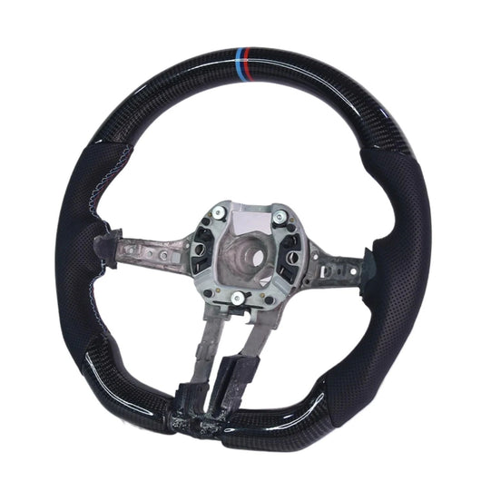 Real Carbon Fiber Racing Steering Wheel with Breathable Perforated Cowhide, Direct Fit Replacement Steering Wheel Suitable for BMW F30 M Sport Series, Car Interior Sport Modified Upgrade Accessories