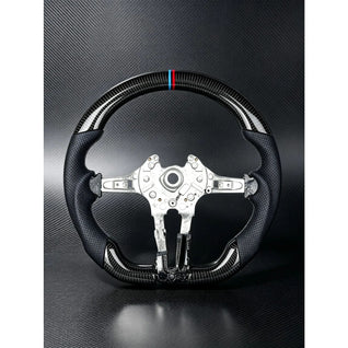 Real Carbon Fiber Racing Steering Wheel with Breathable Perforated Cowhide, Direct Fit Replacement Steering Wheel Suitable for BMW F30 M Sport Series, Car Interior Sport Modified Upgrade Accessories