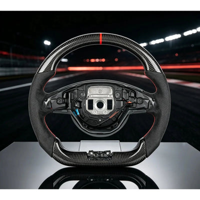 Flat Bottom Racing Sport Steering Wheel, Carbon Fiber AMG Design Custom Interior Upgrade Accessories For Mercedes-Benz W205 W213 X253 C117 X156 W176