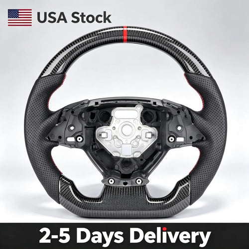 Racing Style LED Carbon Fiber Steering Wheel, Custom Modified Interior Replacement Parts For BMW 5-8 Series X1 X3 X4 X5 2008-2023