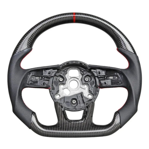 Sport Steering Wheel with Perforated Leather & Carbon Fiber, Custom Modified Car Interior Upgrade Parts For Audi B9 A3 A4 A5 S3 S4 S5 RS3 2017-2026