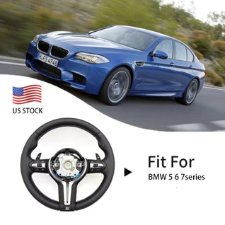 Real Nappa Leather M Sport Steering Wheel Plug & Play Fit For BMW F10 F01 F02 F06 F07 F18 F11 F12M F13M F90 5 6 7 Series M5 M6 535i 550i Car Interior Modification Accessories