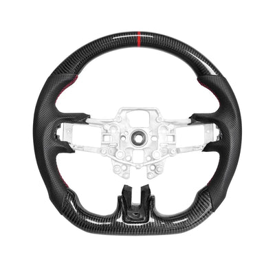 Racing Sport Steering Wheel, Custom Carbon Fiber Leather Interior Replacement Mod Parts For Ford Mustang 2015-2017