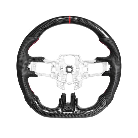 Racing Sport Steering Wheel, Custom Carbon Fiber Leather Interior Replacement Mod Parts For Ford Mustang 2015-2017