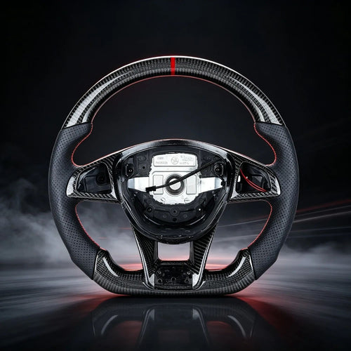 Racing Style Carbon Fiber Modified Steering Wheel, Car Interior Upgrade Replacement Accessories For Mercedes-Benz AMG C43 C63 E63 A45 2015-2018