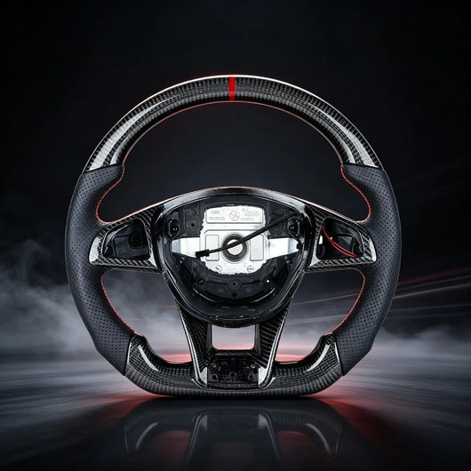 Racing Style Carbon Fiber Modified Steering Wheel, Car Interior Upgrade Replacement Accessories For Mercedes-Benz AMG C43 C63 E63 A45 2015-2018