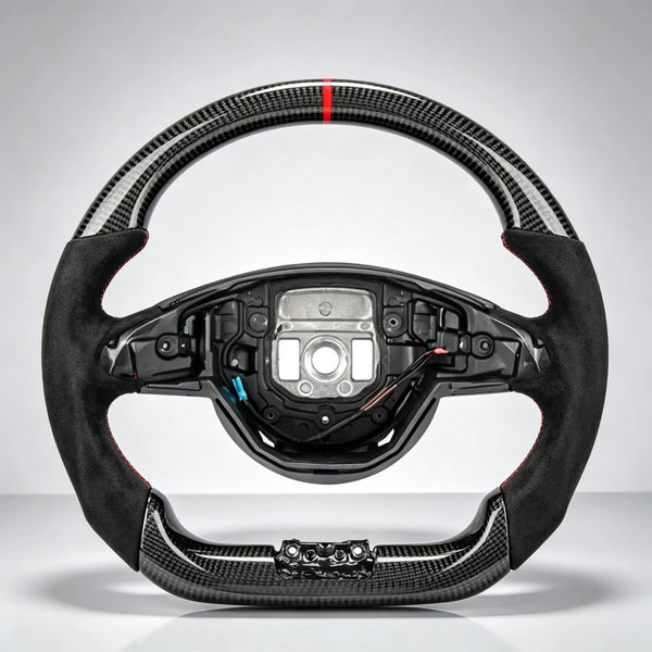 Carbon Fiber Flat Bottom AMG Sport Steering Wheel with Racing Vibration, Modified Interior Upgrade Accessories For Mercedes-Benz W205 W213 X253 W176 C117 X156