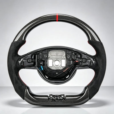 Carbon Fiber Flat Bottom AMG Sport Steering Wheel with Racing Vibration, Modified Interior Upgrade Accessories For Mercedes-Benz W205 W213 X253 W176 C117 X156