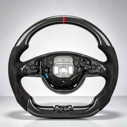 Carbon Fiber Flat Bottom AMG Sport Steering Wheel with Racing Vibration, Modified Interior Upgrade Accessories For Mercedes-Benz W205 W213 X253 W176 C117 X156