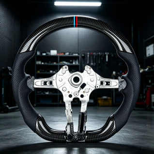 Perforated Leather Carbon Fiber Steering Wheel Fit For BMW F10 Direct Bolt On Replacement Racing Steering Wheel Car Interior Upgrade Modified Accessories