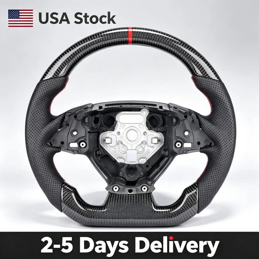 Real Carbon Fiber Perforated Leather Custom Racing Steering Wheel Fit For Chevrolet Corvette CML Direct Replacement Auto Mod Parts