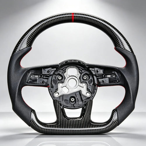 Sport Steering Wheel with Perforated Leather & Carbon Fiber, Custom Modified Car Interior Upgrade Parts For Audi B9 A3 A4 A5 S3 S4 S5 RS3 2017-2026